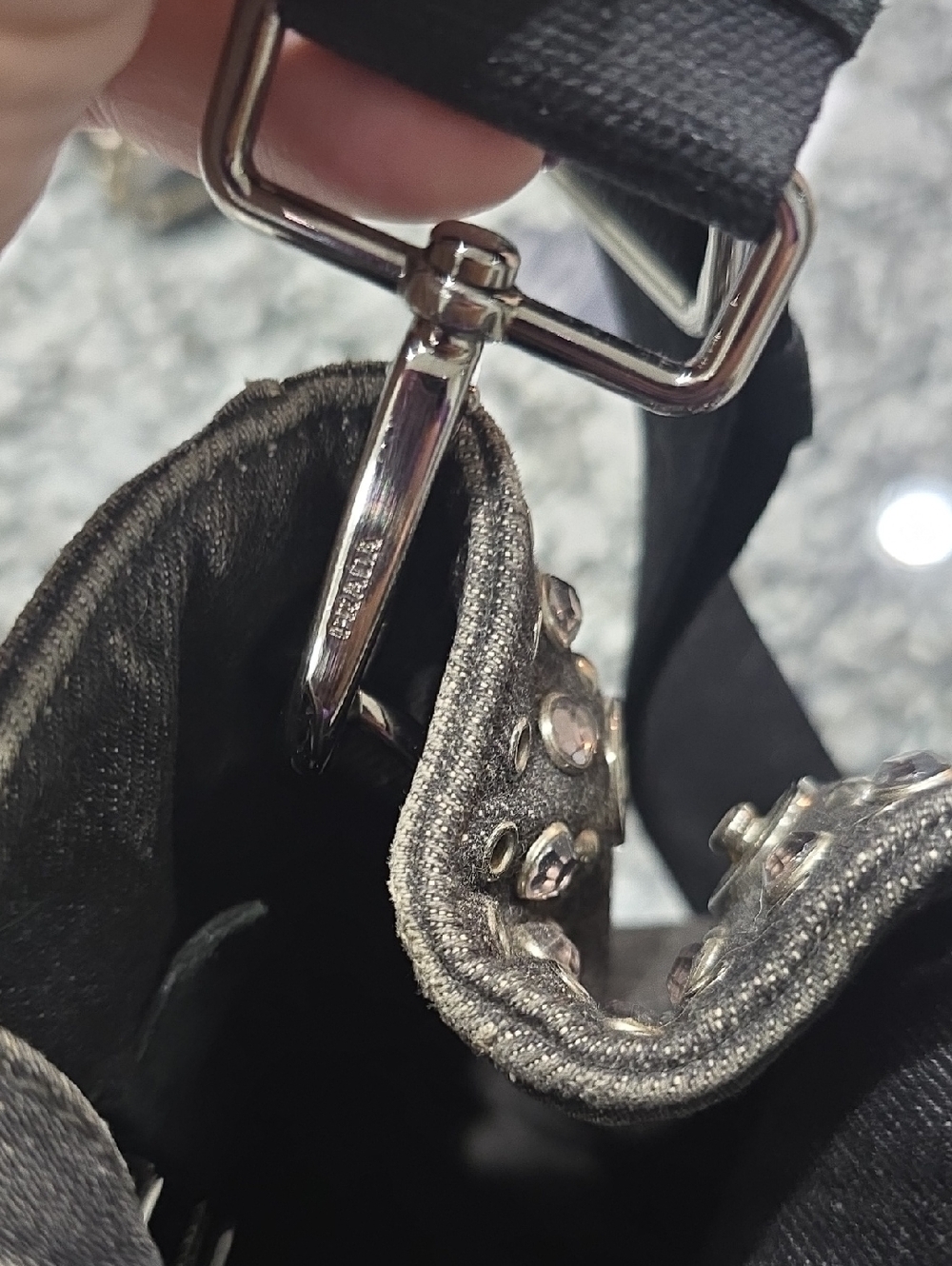 Prada Canapa Bijoux Crystal Embellished Denim Tote (Small) - Picture 8 of 16